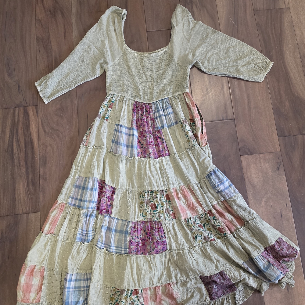 🌿 Young Threads Patchwork Maxi Dress | Boho Cott… - image 8